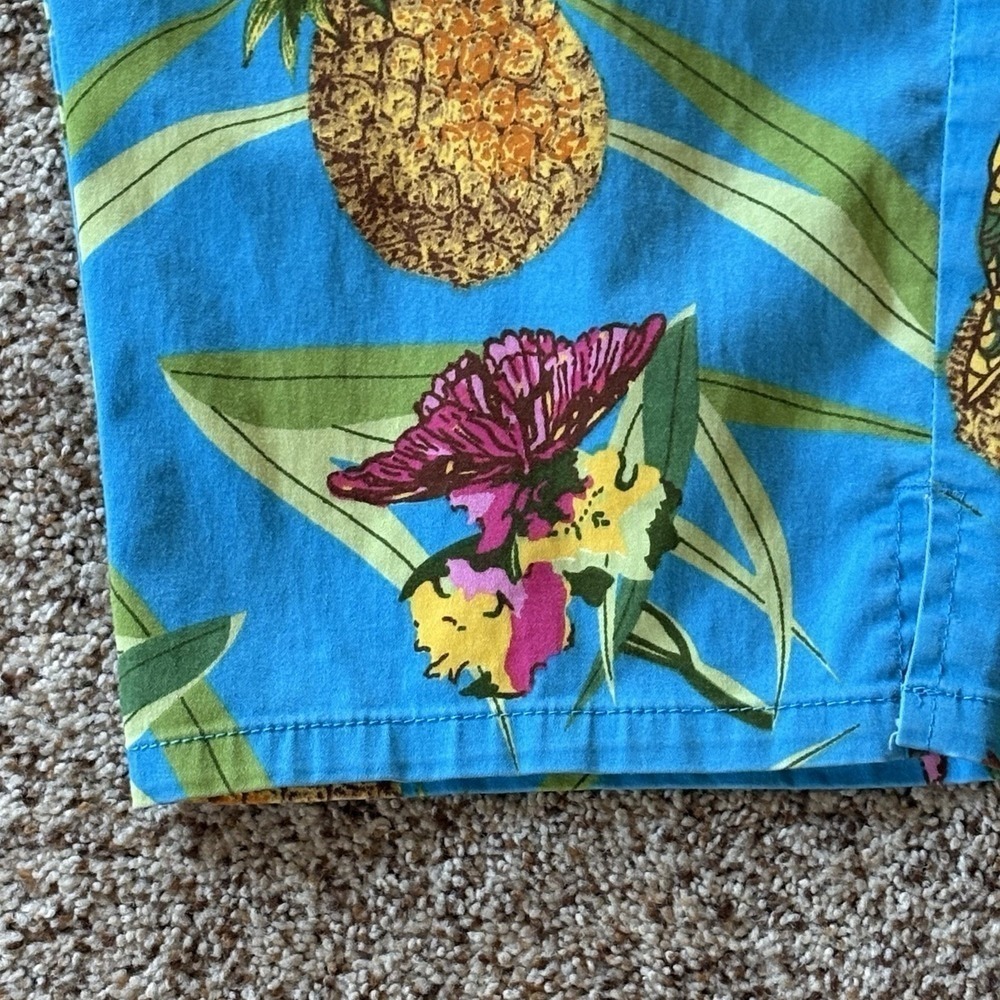 Vintage Bill Blass Jeans Tropical Capri Pants Size 14 Parrot Pineapple Print 🦜 - Picture 5 of 15